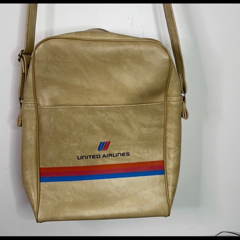 Vintage United Airlines Vinyl Bag
